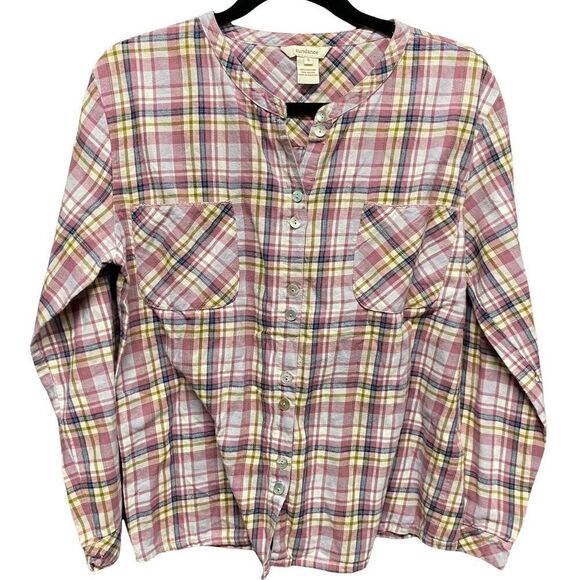 Sundance catalog plaid flannel top size small button front - Picture 1 of 6